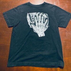 Boys baseball glove T Shirt Size Medium 8 Black X Ray Hand Old Navy